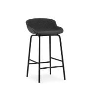 Bild von Normann Copenhagen Hyg Barhocker, vollständig gepolstert, SH: 65 cm – Temple Black/Black Steel