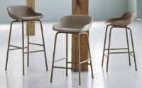 Bild von Normann Copenhagen Hyg Barhocker vorne gepolstert SH: 75 cm – Upminster/Stahl