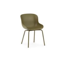 Bild von Normann Copenhagen Hyg Esszimmerstuhl SH: 46 cm – Olive/Stahl