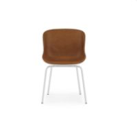 Bild von Normann Copenhagen Hyg Esszimmerstuhl. Vorne gepolstert, SH: 46 cm – Brandy Leder/Stahl