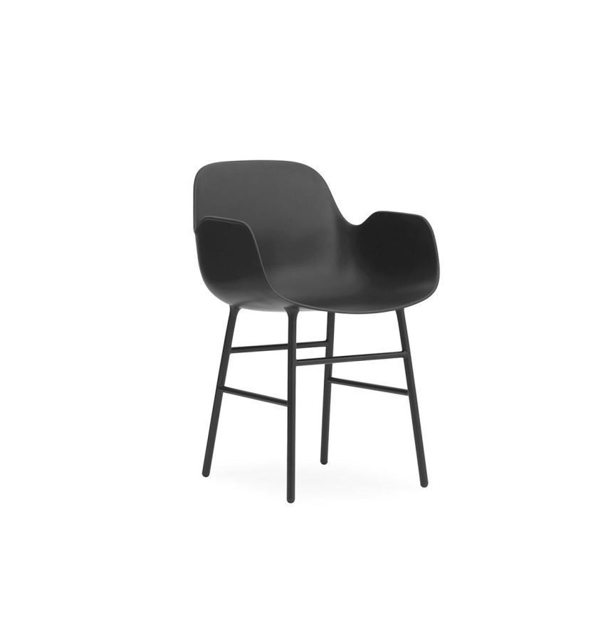 Bild von Normann Copenhagen Form Sessel SH: 44 cm – Schwarz/Stahl