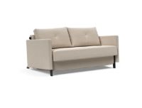 Bild von Innovation Living Cubed Schlafsofa mit Armlehnen L: 140 cm – Blida Sandgrau/Mattschwarz