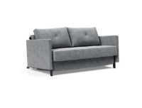 Bild von Innovation Living Cubed Schlafsofa mit Armlehnen L: 140 cm – Twist Granite/Matt Black