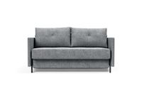 Bild von Innovation Living Cubed Schlafsofa mit Armlehnen L: 140 cm – Twist Granite/Matt Black