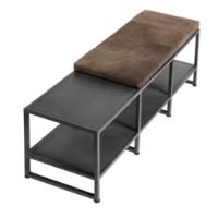 Bild von MUUBS Bench Bronx L B: 135 cm – Eisen/Wildleder
