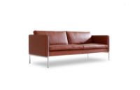 Bild von Skipper Capri 3-Sitzer-Sofa L: 202 cm Armlehne B – Stahl/rotes Leder Elegance