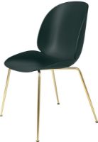 Bild von GUBI Beetle Dining Chair Conic Base 4 stk - Messing halbmatt / Dunkelgrün