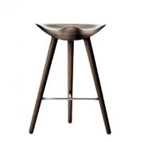 Bild von Audo Copenhagen ML42 Thekenhocker SH: 69 cm – Braun geölte Eiche/Stahl