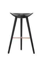 Bild von Audo Copenhagen ML42 Barhocker SH: 77 cm - Buche schwarz gebeizt/Kupfer