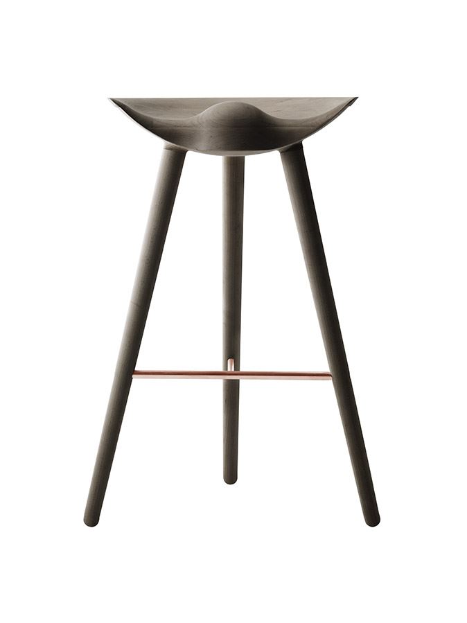 Bild von Audo Copenhagen ML42 Barhocker SH: 77 cm - Braun geölte Eiche/Kupfer