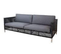 Bild von Cane-line Outdoor Connect 3 Pers. Sofa inkl. Grå hynde L: 213 cm - Schwarz/Anthrazit