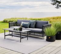 Bild von Cane-line Outdoor Connect 3 Pers. Sofa inkl. Grå hynde L: 213 cm - Schwarz/Anthrazit