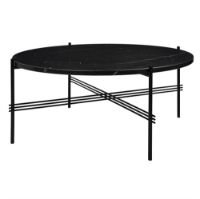 Bild von GUBI TS Couchtisch Ø:80 cm, schwarze Basis – schwarze Marmorplatte