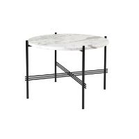 Bild von GUBI TS Couchtisch Ø:55 cm, schwarze Basis – weiße Marmorplatte