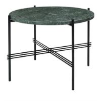 Bild von GUBI TS Couchtisch Ø:55 cm, schwarze Basis – Marmorgrüne Platte