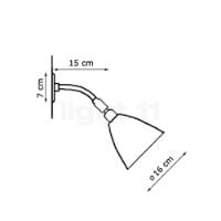 Bild von Bestlite BL7 Wandleuchte Ø: 16 cm - Schwarzer Messingsockel / Weißer Schirm