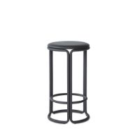 Bild von Please Wait to be Seated. Hardie Thekenhocker H: 64 cm – Schwarzes Leder / Schwarz