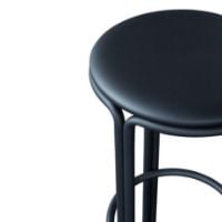 Bild von Please Wait to be Seated. Hardie Thekenhocker H: 64 cm – Schwarzes Leder / Schwarz