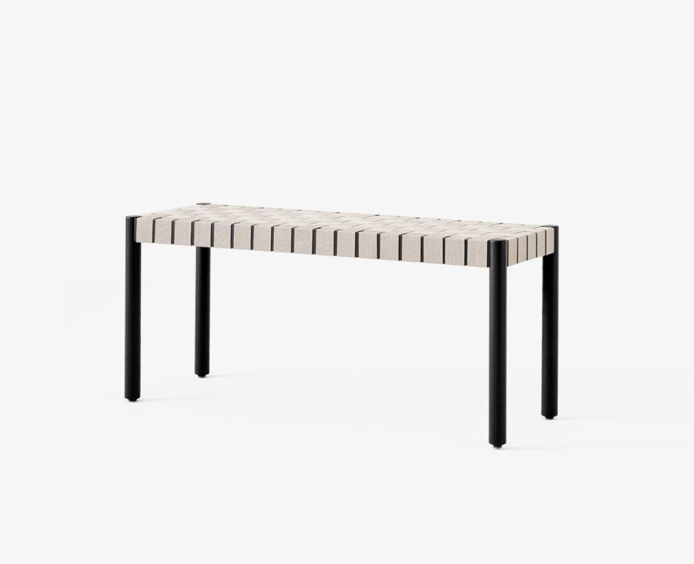 Bild von &Tradition TK4 Betty Bench, klein, B: 105 cm, Schwarz/Naturleinen