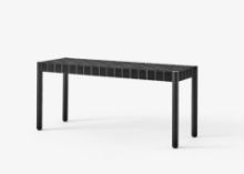 Bild von &Tradition TK4 Betty Bench Small B: 105 cm – Schwarz/Schwarzes Leinen