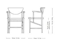 Bild von &Tradition HM4 Drawn Chair m. Armlehne SH: 46 cm – Naturpapierkordel/Schwarzeiche