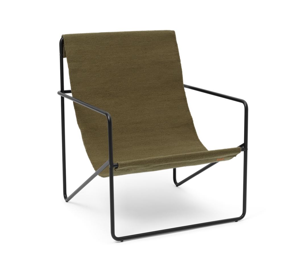 Bild von Ferm Living Desert Lounge Chair SH: 20 cm - Schwarz/Oliv