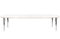 Bild von Haslev Symphony 78 Ovaler Esstisch 105 x 200 cm – Weißes Laminat / Chrom