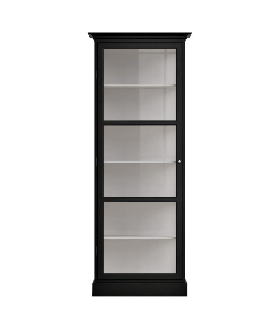 Bild von Lindebjerg Design Classic V1 Vitrine Linksangeschlagene Tür 70x210 cm - Schwarz