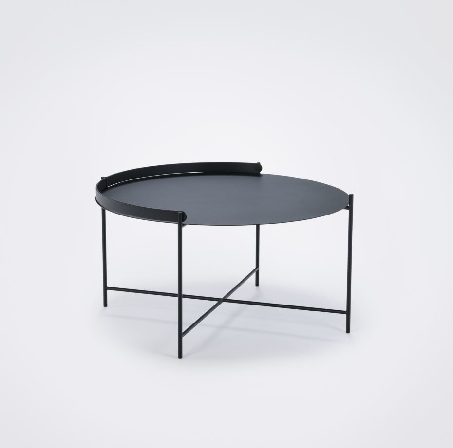 Bild von HOUE EDGE Tabletttisch Ø: 76 cm - Schwarz/Schwarz