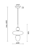 Bild von Nuura Rizzatto 43 Pendelleuchte Ø: 40 cm – Messing satiniert/Opalweiß OUTLET