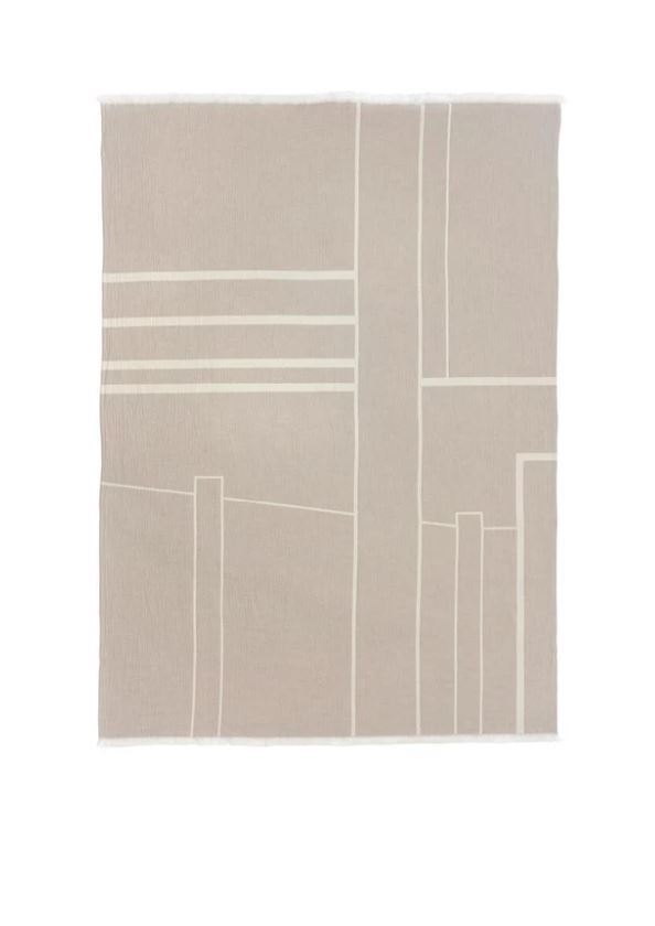 Bild von Kristina Dam Studio Architecture Throw Plaid 130 x 180 cm – Beige/Gebrochenes Weiß