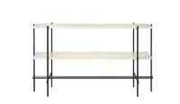 Bild von GUBI TS Konsole 2 Racks 120x30x72 cm - Schwarze Basis/Neutralweißer Travertin