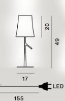 Bild von Foscarini Birdie Tischleuchte Small LED H: 49cm - Grau