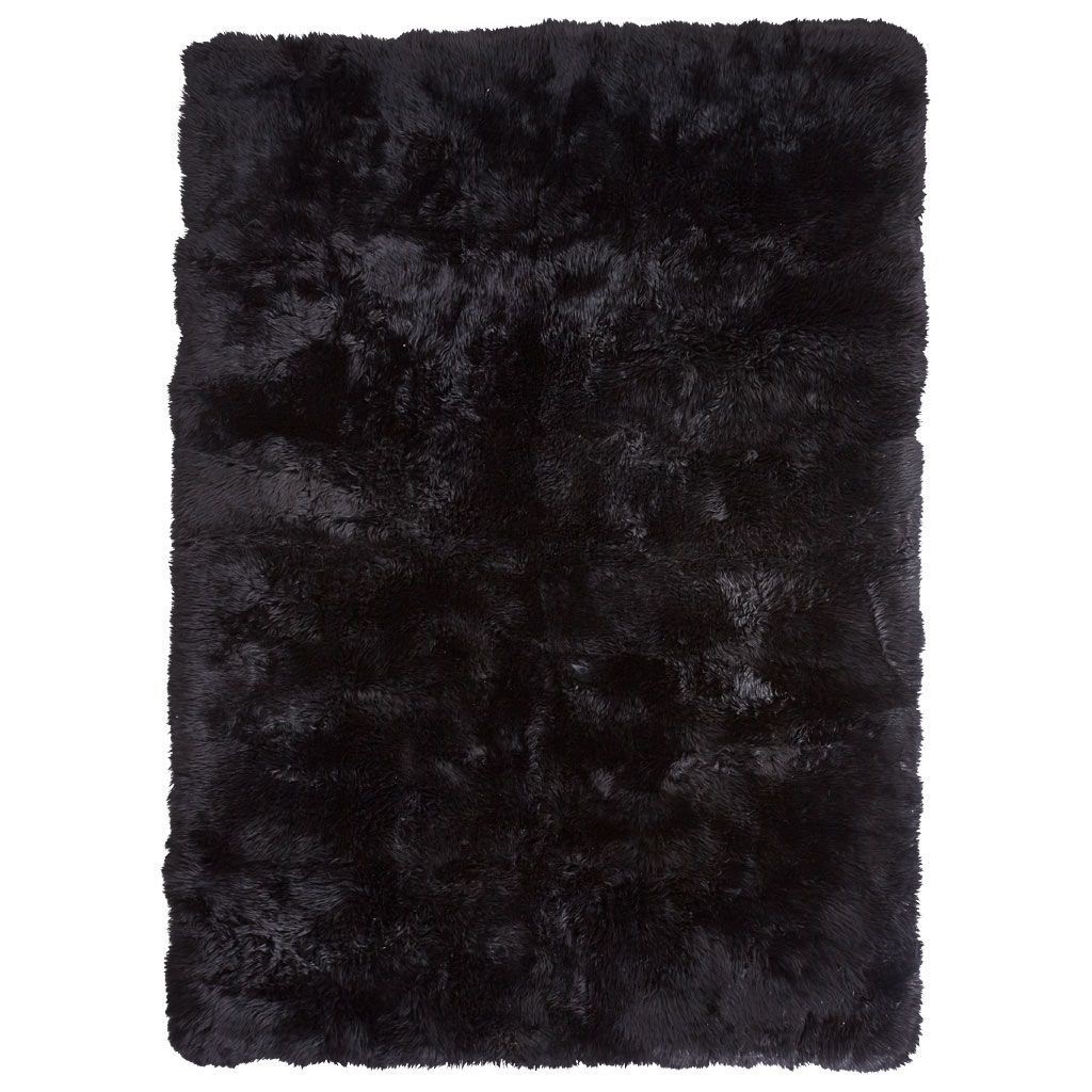 Bild von Natures Collection Design-Teppich, hochwertiges Schaffell, 200 x 300 cm – Schwarz