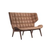 Bild von NORR11 Mammoth Sofa Leder SH: 35,5 cm – Dunkel geräucherte Eiche/Dünenkamel 21004