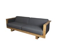 Bild von Cane-Line Outdoor-Winkel 3 Pers. Havesofa m. Hynder L: 220 cm – Teak/Grau