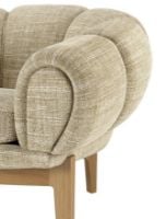 Bild von GUBI Croissant Lounge Chair SH: 46 cm - Eiche / Dedar Smila