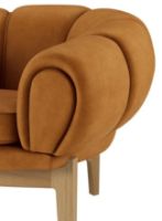 Bild von GUBI Croissant Lounge Chair SH: 46 cm - Eiche / Chamois Cuoio