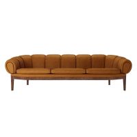 Bild von GUBI Croissant Sofa SH: 46 cm - Walnuss / Sämischleder