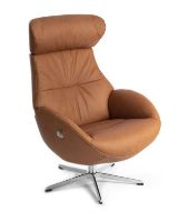 Bild von Conform Globe Sessel SH: 42 cm – Cognac/Aluminium