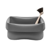 Bild von Normann Copenhagen Wash-Up Spülschüssel und Bürste 14x28 cm - Grau/Buche