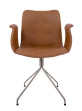 Bild von Bent Hansen Primum Sessel SH: 46 cm - Zenzo 2 223 Cognac Leder/Edelstahl mit Drehgestell