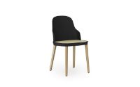 Bild von Normann Copenhagen Allez Stuhl Eiche Indoor SH: 45,5 cm – Schwarz / Sitz aus geformtem Korbgeflecht