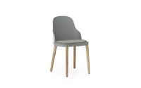 Bild von Normann Copenhagen Allez Stuhl Polsterung Eiche Indoor SH: 45,5 cm – Grau / Main Line Flax