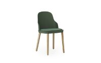 Bild von Normann Copenhagen Allez Stuhl Polsterung Eiche Indoor SH: 45,5 cm – Park Green / Main Line Flax