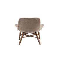 Bild von NORR11 Langue Lounge Chair Samt SH: 36 cm - Buche hell geräuchert/Samt Taupe 710