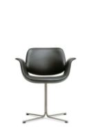 Bild von Fredericia Furniture Erik Jørgensen EJ 205-S Flamingo Stuhl SH: 45 cm – Black Cava 1 Leder/Edelstahl mit Drehgestell