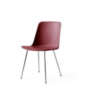 Bild von &Tradition HW6 Rely Chair SH: 46 cm – Rotbraun/Chrombasis