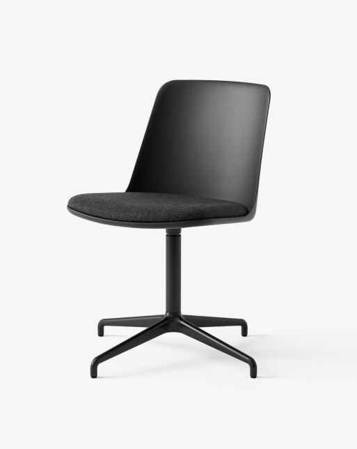 Bild von &Tradition HW12 Rely Chair SH: 48 cm – Re-Wool 198/Schwarz/Schwarzes Gestell