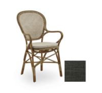 Bild von Sika-Design Rossini Esszimmerstuhl m. Armlehne & Kissen SH: 45 cm - Antikbraun/Ernteschwarz